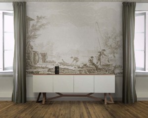 Antic Harbour scene/1 - Wallpaper mural