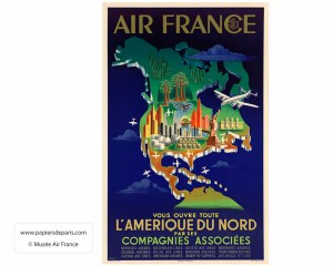 Affiche air France 1951- Amerique du Nord